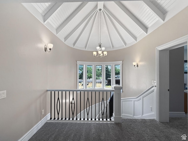 1645 E 6800 S, Uintah, UT 84405 - stairway featuring carpet, a chandelier, and wainscoting