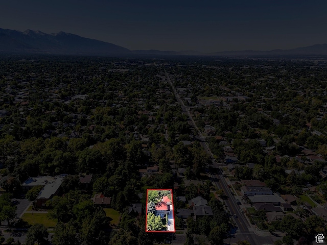 1120 E Yale Ave, Salt Lake City, UT 84105 - aerial view of property and surrounding area featuring property boundaries highlighted and mountains