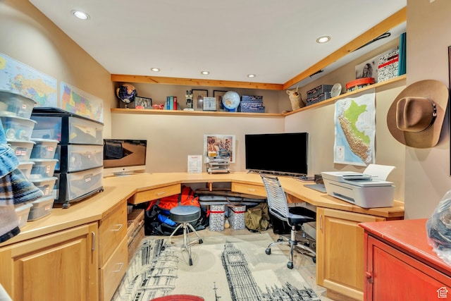 1120 E Yale Ave, Salt Lake City, UT 84105 - home office featuring built in study area and recessed lighting