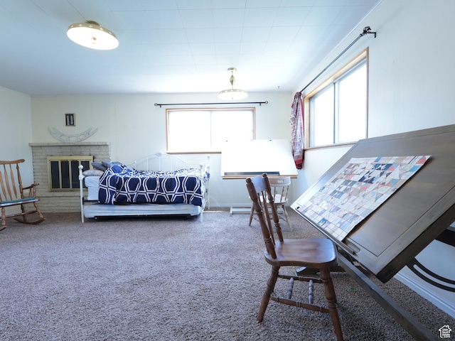 948 E 150 N, Provo, UT 84606 - carpeted bedroom featuring multiple windows and a fireplace
