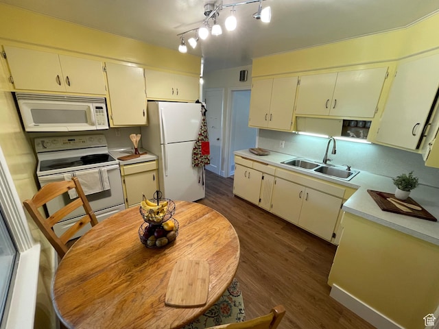 948 E 150 N, Provo, UT 84606 - kitchen with white appliances, dark wood finished floors, and light countertops