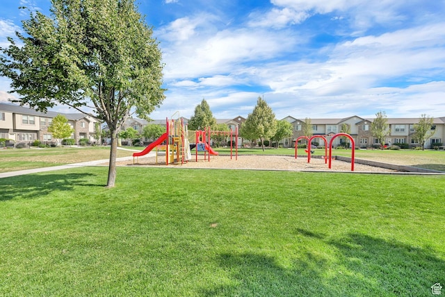1568 N 565 W Unit 104, Logan, UT 84341 - community play area with a yard and a residential view