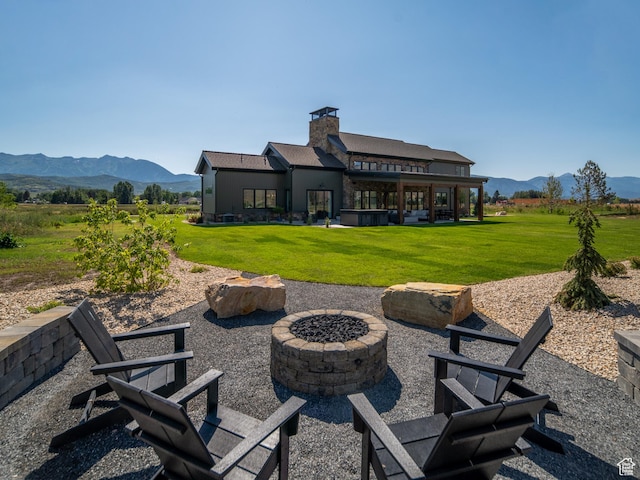 322 S 7900th St E Unit 5, Huntsville, UT 84317 - view of patio with an outdoor fire pit and a mountain view