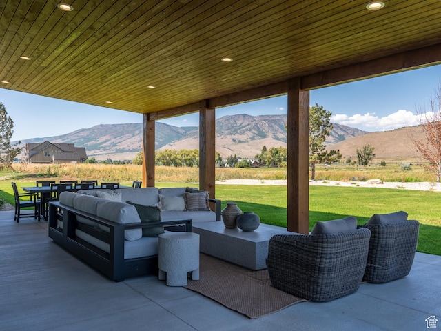 322 S 7900th St E Unit 5, Huntsville, UT 84317 - view of patio featuring a mountain view, outdoor lounge area, and outdoor dining area