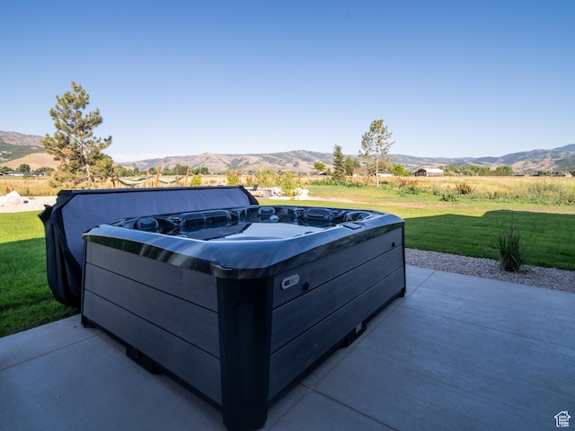 322 S 7900th St E Unit 5, Huntsville, UT 84317 - view of patio featuring a hot tub and a mountain view