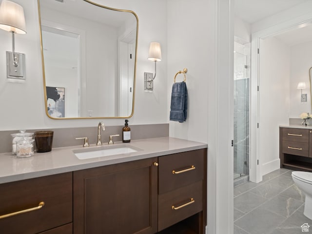 322 S 7900th St E Unit 5, Huntsville, UT 84317 - full bathroom with vanity, a stall shower, and marble look tile flooring