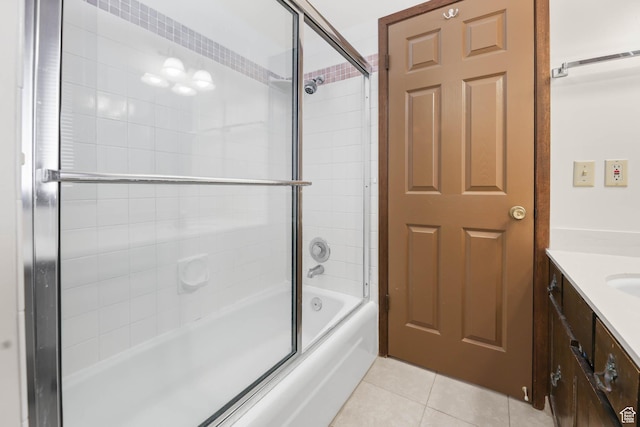 3574 E Kings Cove Way, Cottonwood Heights, UT 84121 - bathroom featuring tile patterned floors, vanity, and combined bath / shower with glass door