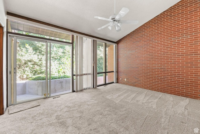 3574 E Kings Cove Way, Cottonwood Heights, UT 84121 - unfurnished sunroom with lofted ceiling, a ceiling fan, and plenty of natural light