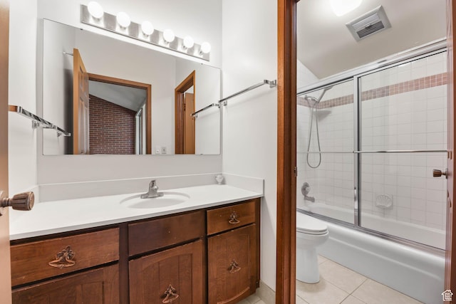 3574 E Kings Cove Way, Cottonwood Heights, UT 84121 - full bath with vanity, tile patterned floors, and shower / bath combination with glass door
