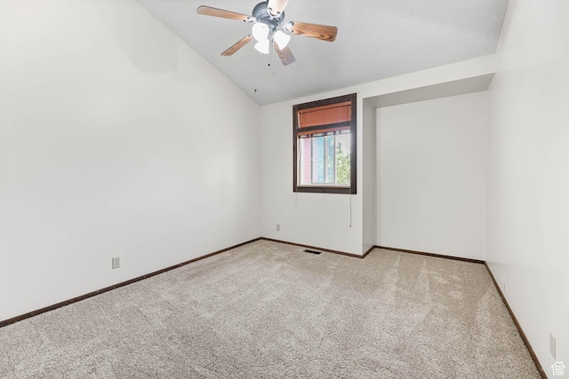 3574 E Kings Cove Way, Cottonwood Heights, UT 84121 - empty room with carpet floors, vaulted ceiling, and ceiling fan