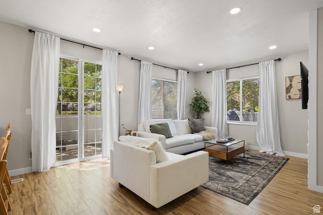 3584 S Autumn Gate Ct, Magna, UT 84044 - living room featuring wood finished floors and recessed lighting