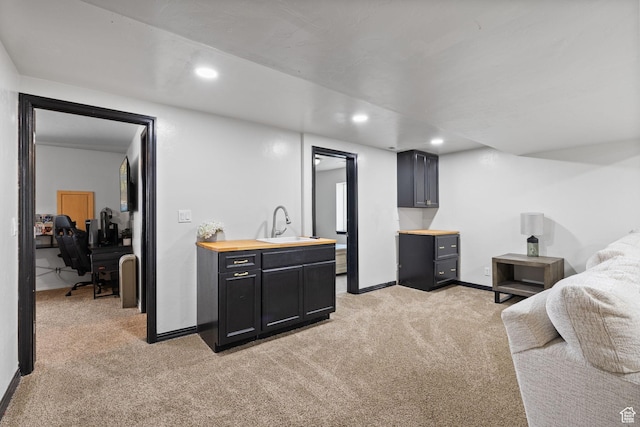 3584 S Autumn Gate Ct, Magna, UT 84044 - bedroom featuring light colored carpet, recessed lighting, and an office area