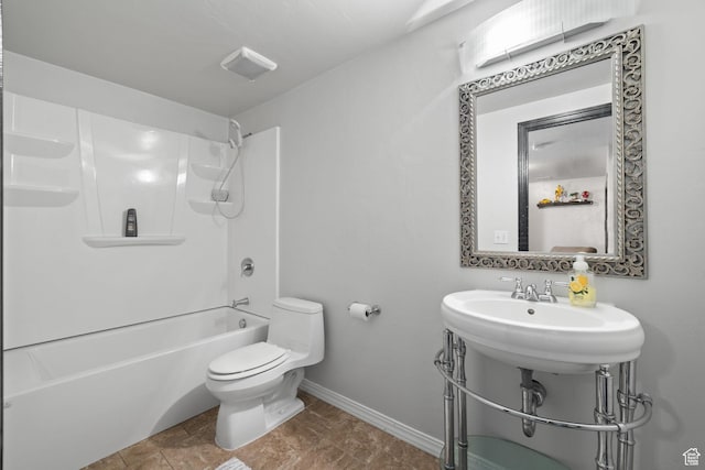 3584 S Autumn Gate Ct, Magna, UT 84044 - bathroom featuring toilet and shower / washtub combination