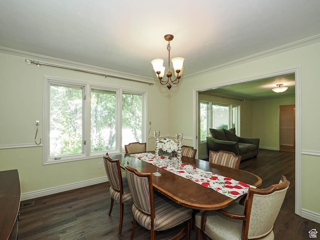 1473 E Millcreek Way, Millcreek, UT 84106 - dining room with a chandelier, dark wood-style floors, and crown molding