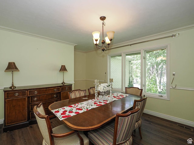 1473 E Millcreek Way, Millcreek, UT 84106 - dining room featuring a chandelier, dark wood-type flooring, and ornamental molding