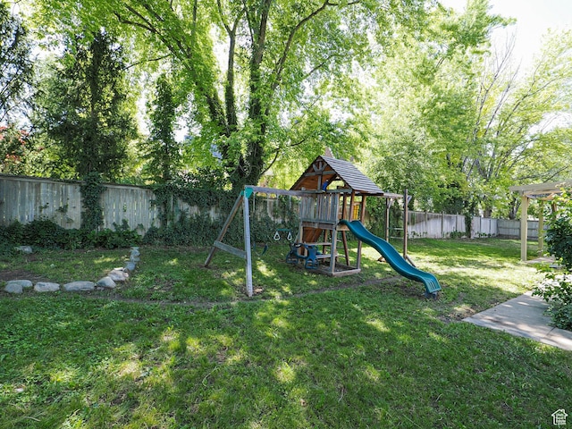 1473 E Millcreek Way, Millcreek, UT 84106 - view of jungle gym featuring a fenced backyard