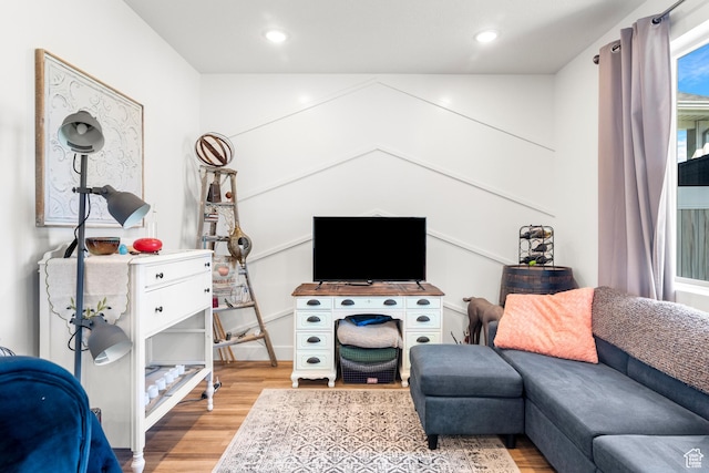 48 E Cedar Ln, Malad City, ID 83252 - living area featuring wood finished floors and recessed lighting