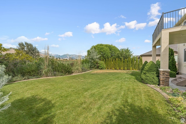 2886 N Desert Forest Ln, Lehi, UT 84043 - view of grassy yard with a balcony