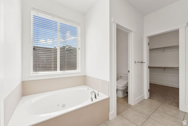 2886 N Desert Forest Ln, Lehi, UT 84043 - bathroom with a bath, tile patterned floors, and a spacious closet