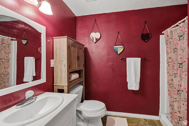 232 Sunstone Cir W, Logan, UT 84321 - bathroom with vanity, a shower with shower curtain, and tile patterned floors