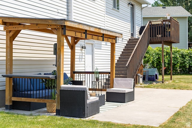 232 Sunstone Cir W, Logan, UT 84321 - view of patio with a wooden deck and an outdoor hangout area