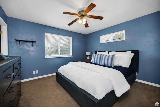 232 Sunstone Cir W, Logan, UT 84321 - bedroom featuring dark carpet and a ceiling fan