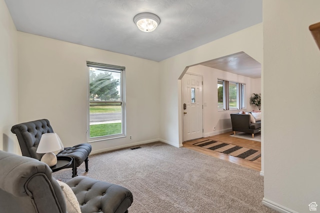 6074 W Wending Ln, West Valley City, UT 84128 - sitting room with carpet and arched walkways