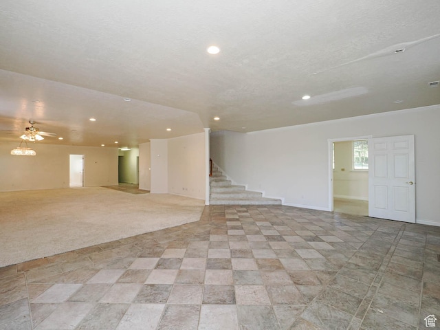 1539 S 50 E, Salem, UT 84653 - spare room featuring recessed lighting, stairs, and a ceiling fan