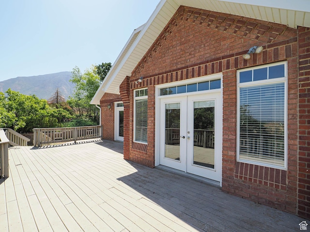 1539 S 50 E, Salem, UT 84653 - wooden terrace featuring french doors and a mountain view