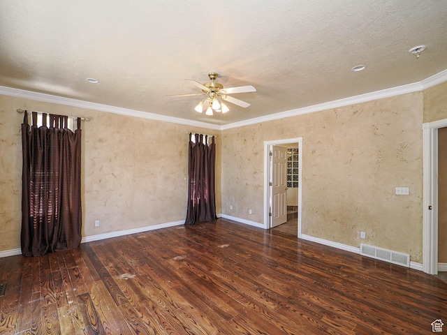 1539 S 50 E, Salem, UT 84653 - empty room with ceiling fan, wood finished floors, crown molding, and fire sprinkler in ceiling
