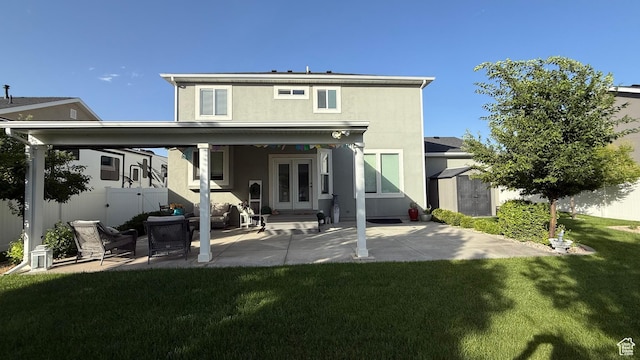 559 E Petersen Pkwy, South Weber, UT 84405 - back of house featuring a storage shed, a patio area, stucco siding, and a fenced backyard
