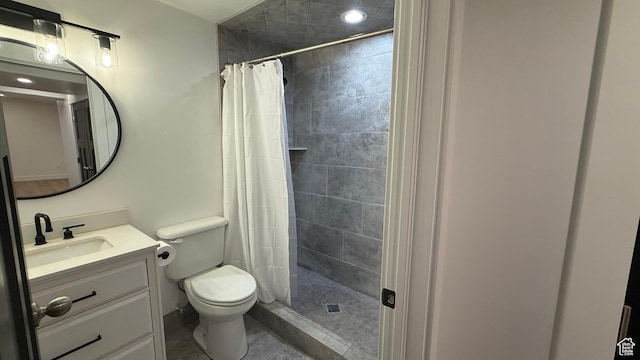 559 E Petersen Pkwy, South Weber, UT 84405 - full bathroom featuring vanity, a tile shower, and recessed lighting