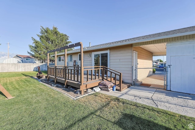 271 S Barratt Cir, American Fork, UT 84003 - rear view of property with a wooden deck and a gate