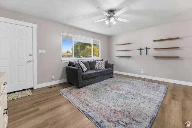 271 S Barratt Cir, American Fork, UT 84003 - living area with ceiling fan and wood finished floors