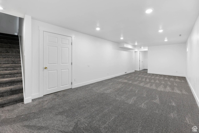 271 S Barratt Cir, American Fork, UT 84003 - finished below grade area featuring carpet floors, stairs, and recessed lighting