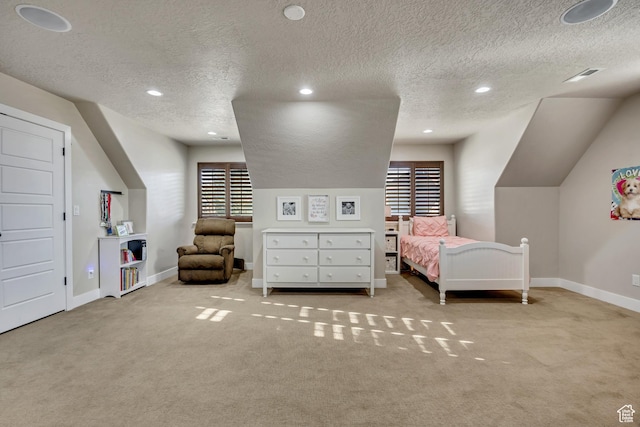 789 Eliza Ct, Farmington, UT 84025 - carpeted bedroom with a textured ceiling and recessed lighting