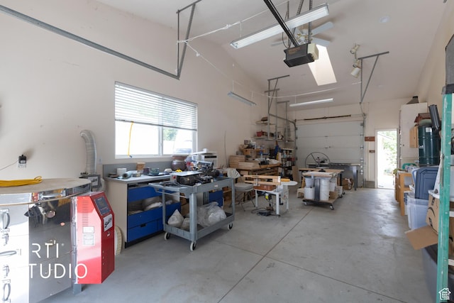 796 N 200 W, American Fork, UT 84003 - garage with a garage door opener and a workshop area