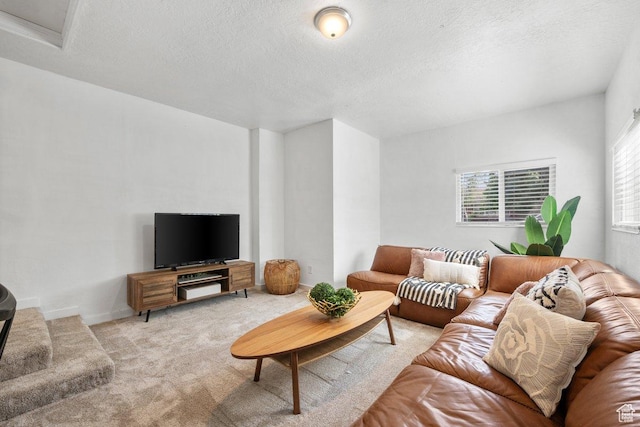 4371 S 200 W, Washington Terrace, UT 84405 - living room featuring light colored carpet and a textured ceiling
