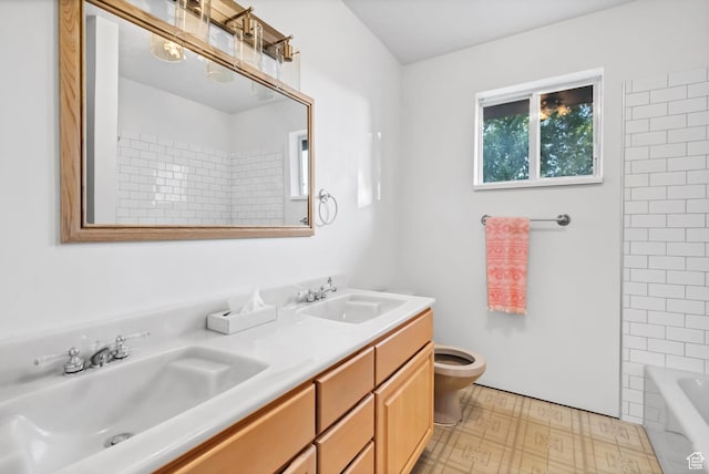 458 E 200 S, Annabella, UT 84711 - full bath with double vanity, tile patterned floors, and  shower combination