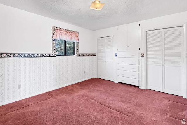 458 E 200 S, Annabella, UT 84711 - unfurnished bedroom featuring carpet, a textured ceiling, and two closets