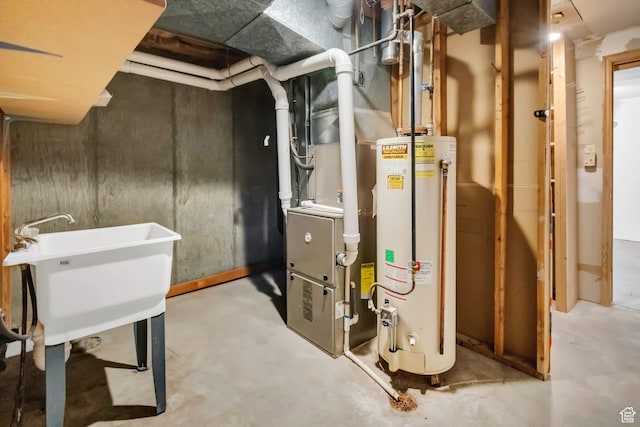 458 E 200 S, Annabella, UT 84711 - utility room with gas water heater and heating unit
