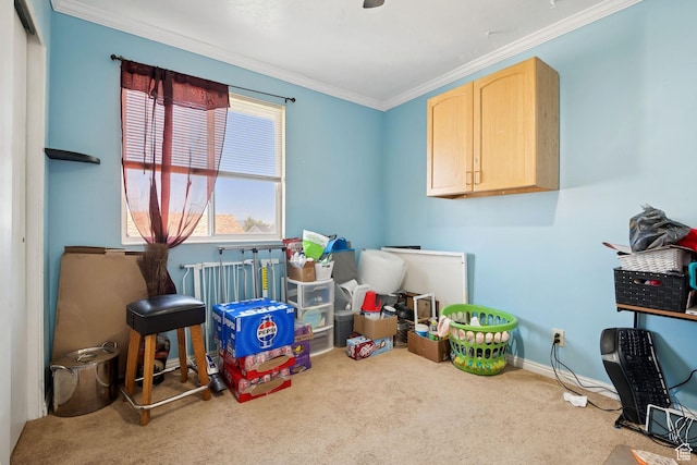 4807 S Heath Ave W, Salt Lake City, UT 84118 - recreation room featuring carpet floors and ornamental molding