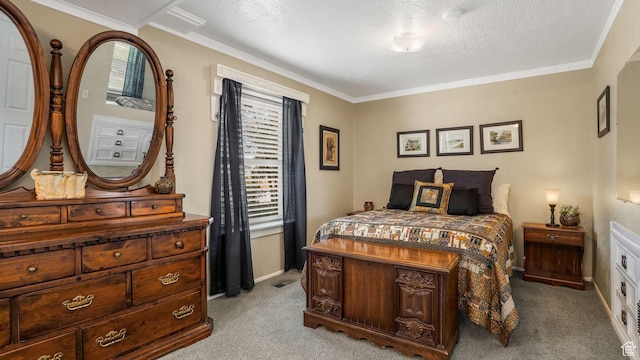 2275 E 9800 S, Sandy, UT 84092 - bedroom featuring light carpet, a textured ceiling, and ornamental molding