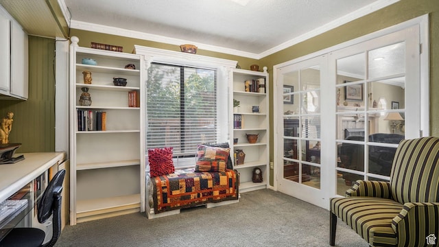 2275 E 9800 S, Sandy, UT 84092 - sitting room with carpet, french doors, and ornamental molding