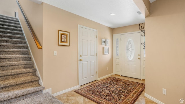 2275 E 9800 S, Sandy, UT 84092 - foyer entrance with stairs, light tile patterned floors, and recessed lighting
