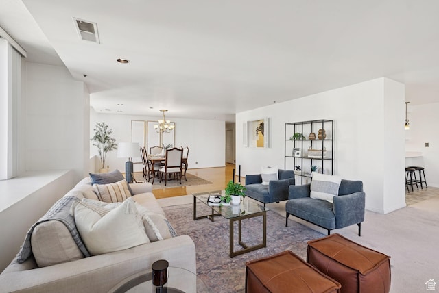 48 W 300 S Unit 1405N, Salt Lake City, UT 84101 - living area with a chandelier and light carpet
