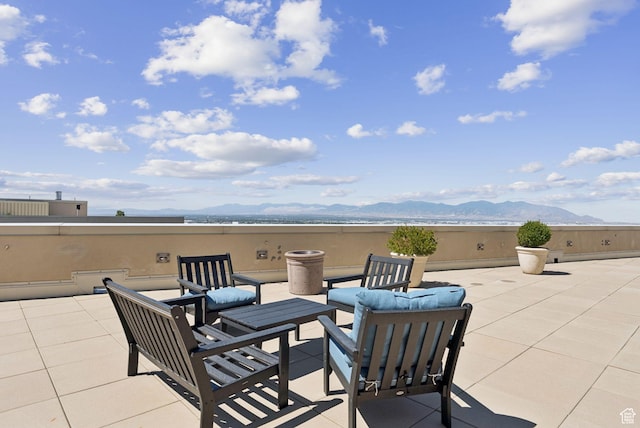 48 W 300 S Unit 1405N, Salt Lake City, UT 84101 - view of patio featuring a mountain view and outdoor lounge area