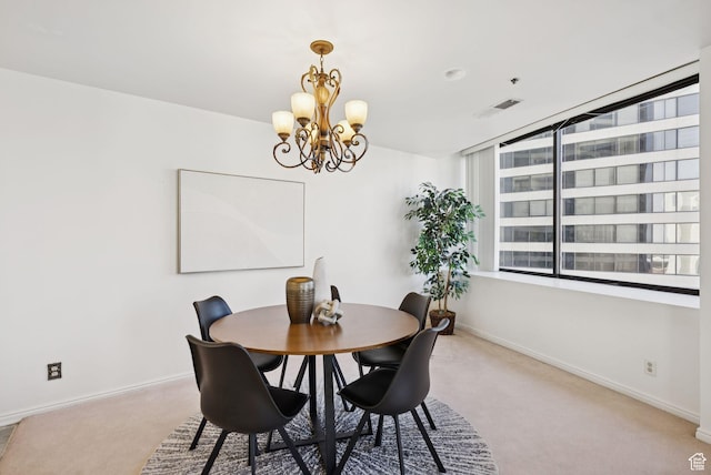 48 W 300 S Unit 1405N, Salt Lake City, UT 84101 - dining space with a chandelier and carpet floors