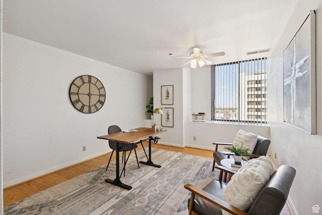 48 W 300 S Unit 1405N, Salt Lake City, UT 84101 - office featuring a ceiling fan and light wood finished floors