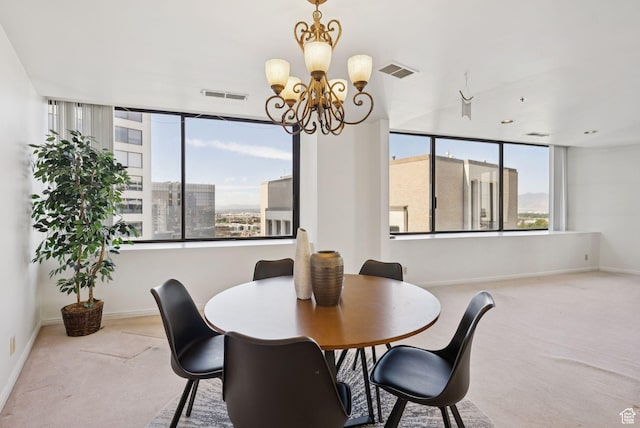 48 W 300 S Unit 1405N, Salt Lake City, UT 84101 - carpeted dining area with a chandelier and baseboards